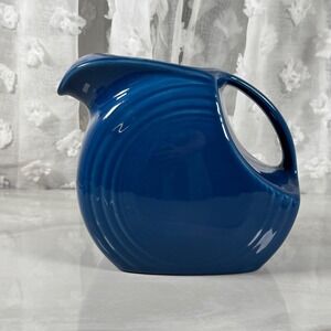 Vintage Fiesta Large Disk Pitcher Lapis Blue Homer Laughlin Company 7.25"